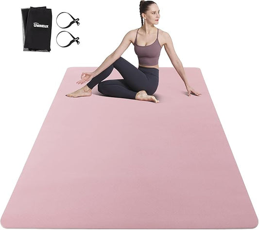 UMINEUX Large Yoga Mat for Men and Women 1/4 & 2/5 Inch Extra Thick TPE Fitness Mat for Home Gym Workout, Non-Slip, Eco Friendly Exercise Mat for Yoga, Pilates, Stretching, Meditation