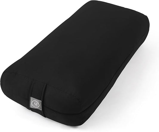 Meditation Cushion Bolster Pillow for Restorative Yoga – Supportive Cushion for Meditation, Pilates, and Relaxation – Filled with Buckwheat Hulls - Removable Cover