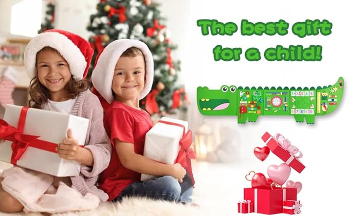 Crocodile Busy Board Montessori Busy Board, Sensory Toys Toddler Toys, Sensory Wall Activity for Toddler- Preschool Learning Panel Center for Kids 3+ Year Old Boys Gift Girls Gift(Birthday, Christmas)