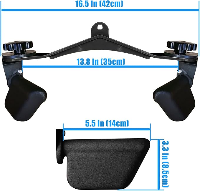 KORIKAHM Adjustable Lat Pull down Bar, Cable Machine Attachments for Gym, Home Gym Fitness T-bar Row Pulldown Attachments, Lat Pull Down Machine Wide Grip Neutral Grip Handle