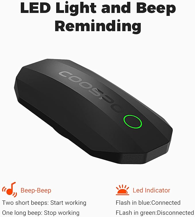 COOSPO Bluetooth Heart Rate Monitor Chest Strap H808S, ANT+ BLE HR Monitor Chest, HRM IP67 Waterproof, 300H Battery Life