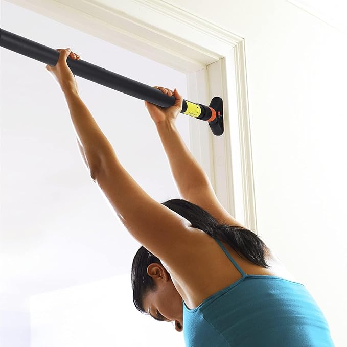 Pull Up Bar for Doorways, Chin Up Bar with Level Meter and Adjustable Width, Strength Training Bar No Screw Installation Needed