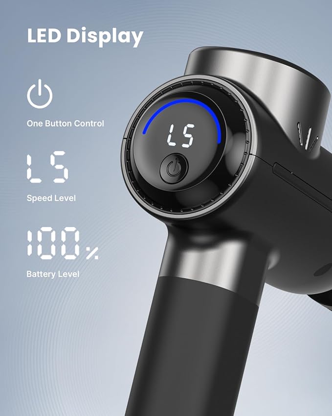 RENPHO Massage Gun with Heat and Cold, Portable Percussion Muscle Deep Tissue Massager with Carry Case, Gifts for Men Women