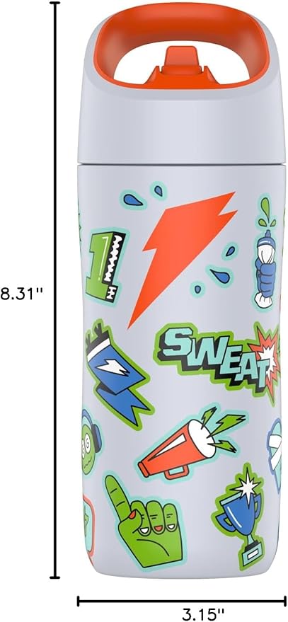 Gatorade Kids' Rookie Metal Water Bottle, 12oz, Stainless Steel Bottle, Double-Wall Insulation, Vacuum Insulated, Thermo Mug