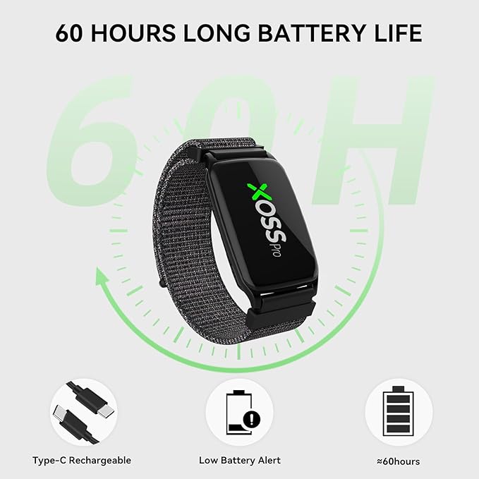XOSS BBP Heart Rate Monitor Armband with Bluetooth5.0 & ANT+, IPX68 Waterproof & Rechargeable 60Hour Battery Life Monitor Watch for Exercise