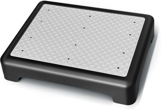 GWNF3.35'' Short Step Stool – 600lb Capacity Ultra-Sturdy Structure & Lightweight Step Stools for Seniors, Kids & Adults | Non-Slip Wide Platform | Mobility Step Stool for Indoor & Outdoor(Black-Grey)