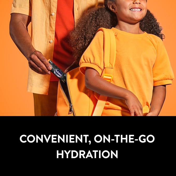 Pedialyte AdvancedCare Plus Electrolyte Powder, Has 33% More Electrolytes and PreActiv Prebiotics, Orange Breeze, 6 Powder Packets