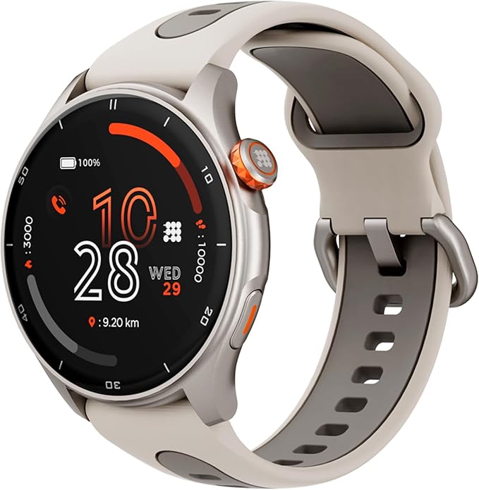 Cubitt Aura Pro Smartwatch/Fitness Tracker with 1.43" Touch AMOLED Screen, Bluetooth Call, Built in GPS, 60+ Sports, Blood Oxygen, Heart Rate, Stress/Sleep Monitor, Waterproof, Step Counter, Compass
