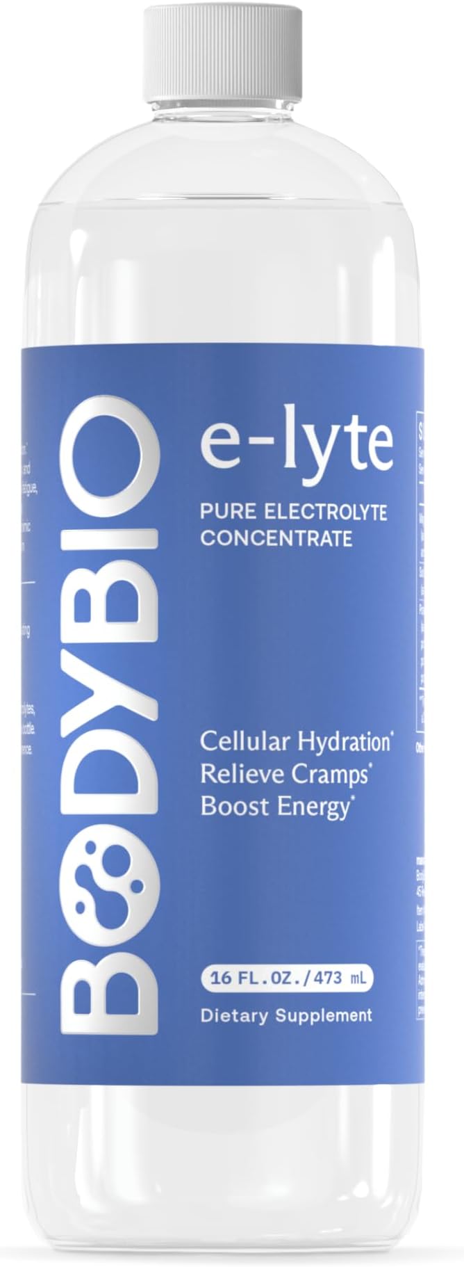 BodyBio e-Lyte - Liquid Electrolyte Concentrate for Clean Hydration, Energy & Cramp Relief - No Sugar, No Artificial Flavors, No Fillers, Keto Friendly