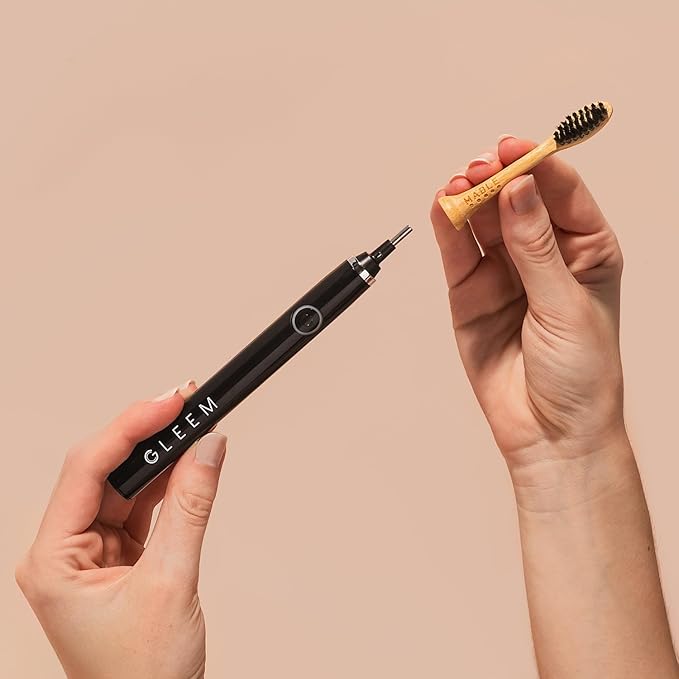 Bamboo Electric Toothbrush Heads | Compatible with Gleem Electric Toothbrush | 4 Brush Heads with Soft Bristles | Plant-Based Adult Size Replacement Heads