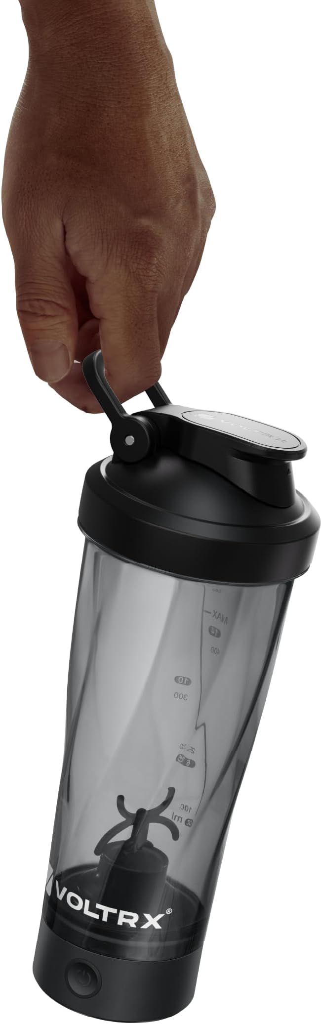 VOLTRX VortexBoost Electric Shaker Bottle, USB C Rechargeable Protein Shake Mixer, Shaker Cups for Protein Shakes and Meal Replacement Shakes, BPA-Free, Made with Tritan, Black