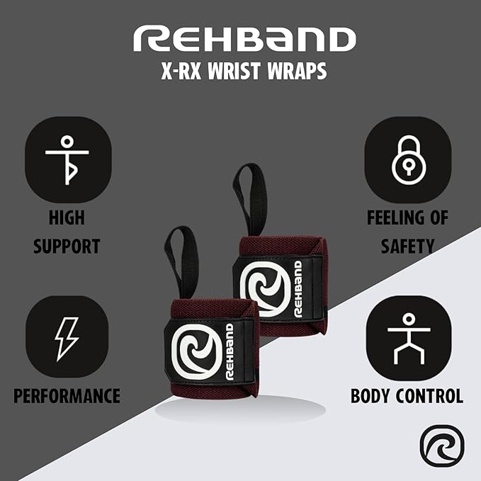 Rehband Wrist Wrap 1 Pair, Wrist Wraps Weightlifting, Training 18 inch, Wrist Wrap, Comfortable & Stabilizing Wrist Supports for Gym