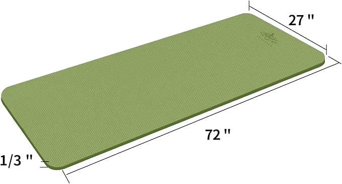 Hatha Yoga Thick TPE Yoga Mat 72"x 27"x1/3 inch Non Slip Eco Friendly Exercise Mat for Yoga Pilates & Floor Workouts