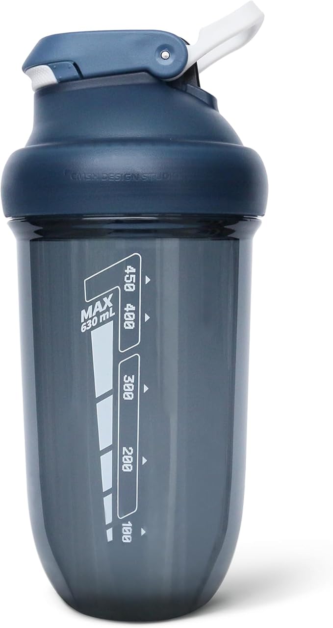 20 oz protein shaker bottle, TRITAN Plastic, BPA/BPS Free Whey Protein Drink Cups for Pre-Workout and Gym, Blender Shaker for Blending Protein Shakes, Overnight Oats and Smoothies(blue)