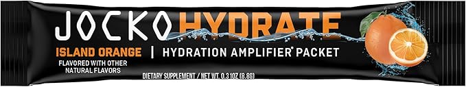 Jocko Fuel Hydrate Electrolytes Powder Packets Low Sugar - Hydration Amplifier Packets for Recovery, Dehydration, & Exercise - with Vitamins B6, B12 & C (16 Packets) Island Orange