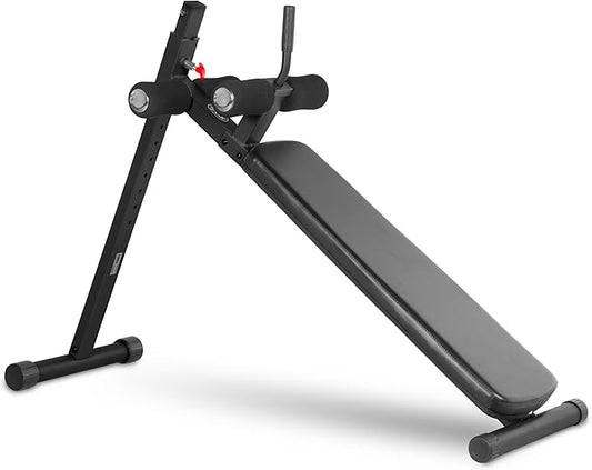 XMARK Adjustable Decline Abdominal Sit-up Bench, 12 Resistance Levels, Gray or Black