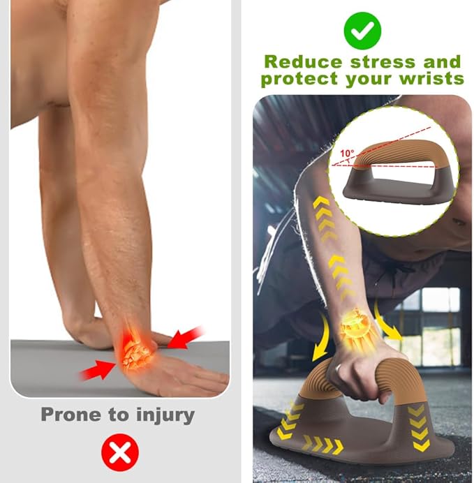 Push Up Bars – Ergonomic Pushup Handles for Floor Strength Training, Non-Slip Push-Up Stands with Soft Grip, Pushups Bars for Home Gym Workout