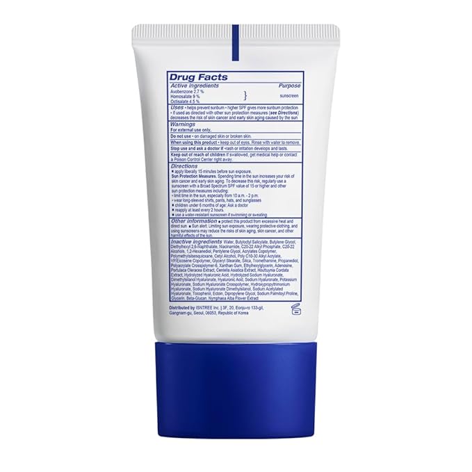 ISNTREE Hyaluronic Acid Daily Sun Gel 50ml, 1.69 fl oz | SPF 30 | Korean Skincare | Moisturizing | No White Cast | Lightweight | Mild Formula | Daily SPF | Korean Sunscreen | Broad Spectrum