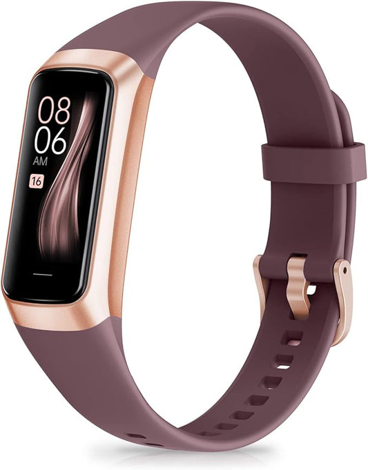 Fitness Tracker with Step Counter/Calories/Stopwatch, Activity Tracker, Health Tracker with Heart Rate Monitor, Sleep Tracker,1.10''AMOLED Touch Color Screen, Pedometer Watch for Women Men