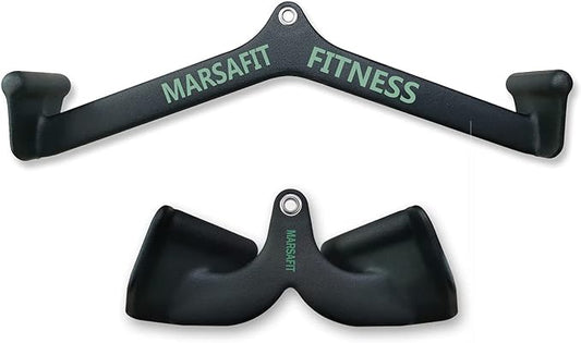 Home Gym Fitness Rowing T-bar V-bar Pulley Cable Machine Attachment, Bicep Curl Tricep Lat pulldown Bar Back Strength Training Handle Grips Lat Pull Down Bar for Seat Row Workout