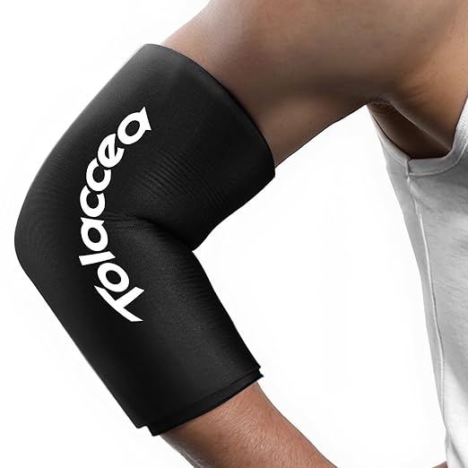 Elbow and Knee Ice Pack - Cold Ice Sleeve with Reusable Gel & Cold Therapy Compression for Knee, Shin Splints, Calf Strain, Flexible Ice Pack for Tennis Elbow, Tendinitis(Small (Pack of 1), Black)