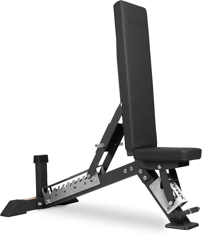 XMark Adjustable Weight Bench, High Performance Adjustable Bench, 1500 lb Weight Capacity, Strength Training Adjustable Benches for Commercial or Home Use