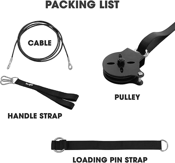 Yes4All Cable Machine Attachment, Row Handles, Tricep Rope, Straight Bar, V Bar, LAT Pulldown Accessories Load 880 LB for Home Gym