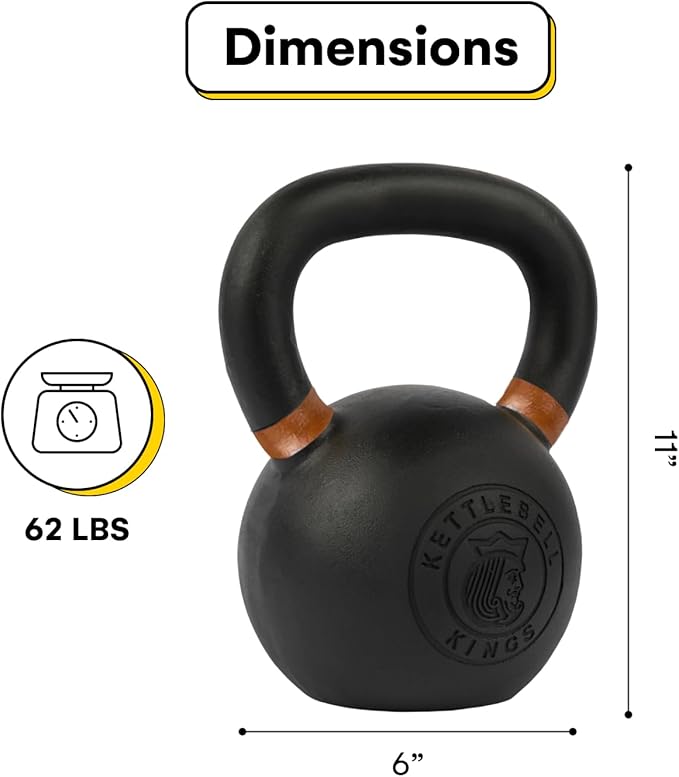 Kettlebell Kings Powder Coated Kettlebell Weights - 9-97 lb Strength Training Kettlebells for Men and Women - Hand Weights Workout Gym Equipment - Weights Set for Home Gym- New