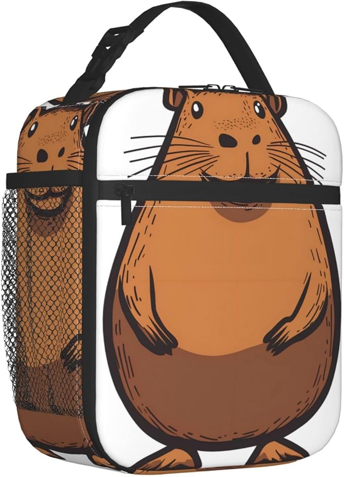 Insulated Lunch Box for Women Men, Guinea Pig Theme Lunch Box Reusable Portable Lunch Bag Cooler Tote Waterproof Lunch Container for Office Picnic Work Travel