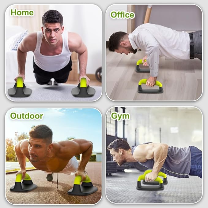 Push Up Bars – Ergonomic Pushup Handles for Floor Strength Training, Non-Slip Push-Up Stands with Soft Grip, Pushups Bars for Home Gym Workout