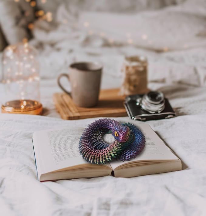 12in 3D Printed Snake Toys, Flexible 3D Printed Animal, Fidget ADHD Snake Toys, Perfect Desk Pet for Animal Collectors