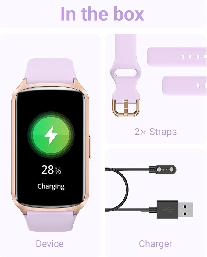 Health Fitness Tracker with 24/7 Heart Rate, Blood Oxygen, Blood Pressure, Sleep Tracker, 5ATM Waterproof Activity Trackers with Step Tracker, Pedometer (S & L Bands Included)