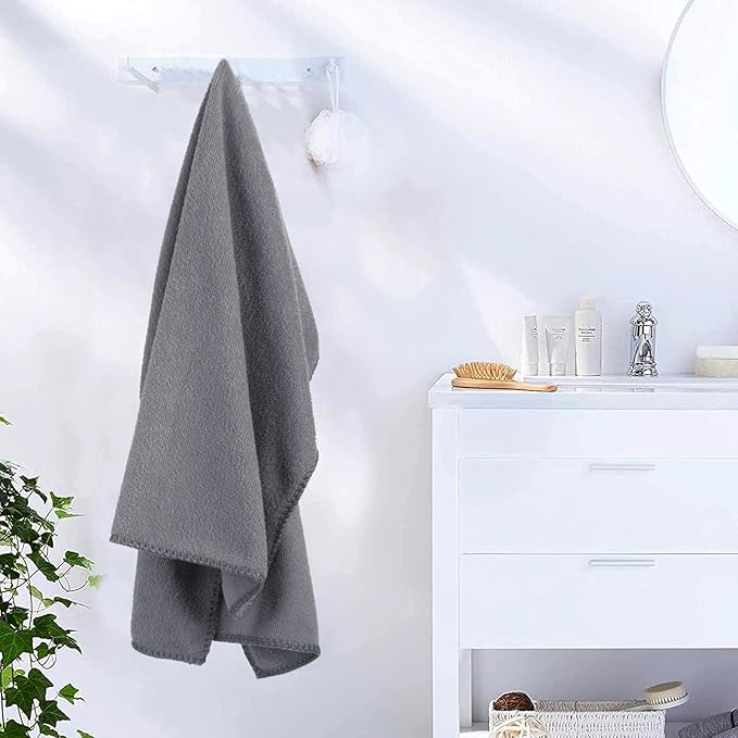 JML Extra Large Microfiber Bath Towels, Microfiber Bath Sheet 2 Pack 35" x 70", Soft, Super Absorbent and Fast Drying Oversized Bathroon Towels for Body, Sport, Fitness, Yoga, Grey