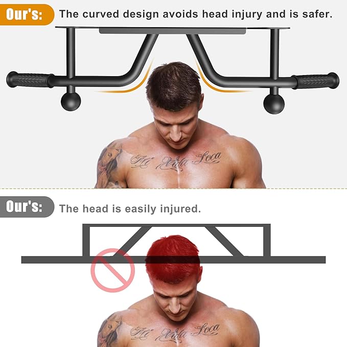 Kipika Pull Up Bar for Doorway Wall Mounted Multi-Grip Strength Bar with Resistance Band Hooks | Heavy-Duty Multifunctional Chin Up Bar for Home Gym Workout | 39-Inch Wide 600 Lbs Capacity