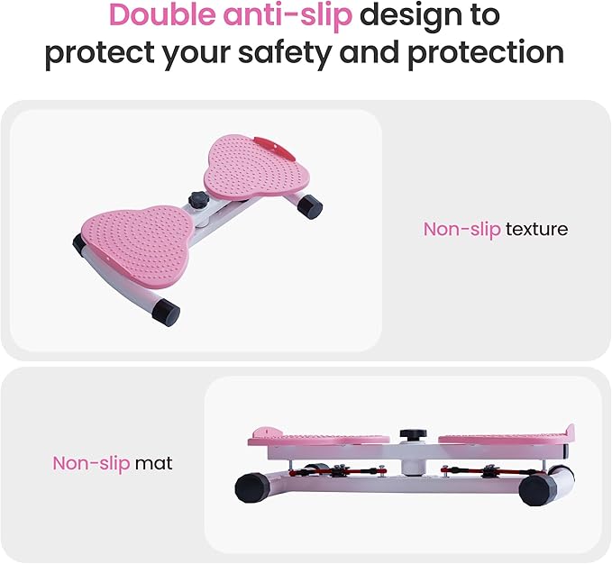 Waist Twister Machine, Ab Workout Equipment with 330 lbs Weight Capacity, Ab Twister Board for Women Men with Two Strong Highly Elastic Twisted Rope