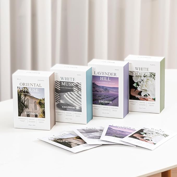 COCODOR 5 Packs Lavender Scented Sachets/Air Freshener Sachets Bags for Drawers, Closet, Cars, Long-Lasting Deodorizers Fresh Scents, Home Fragrance