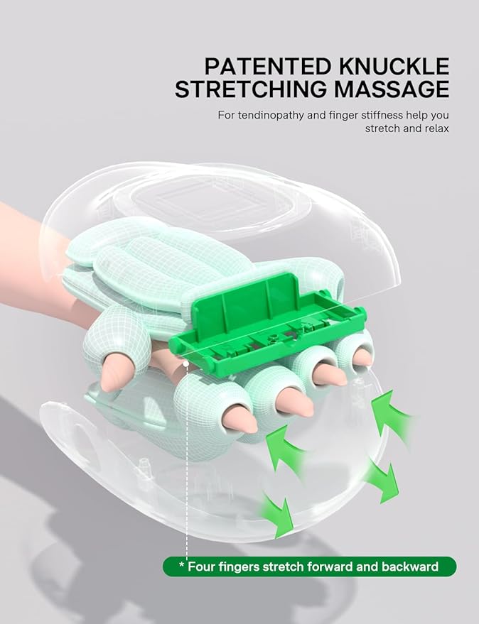 Hand Massager with Heat and Compression, Cordless Hand Massager for Arthritis and Carpal Tunnel Relief, Knuckle Stretching Massage,Birthday Gifts for Women or Men-White