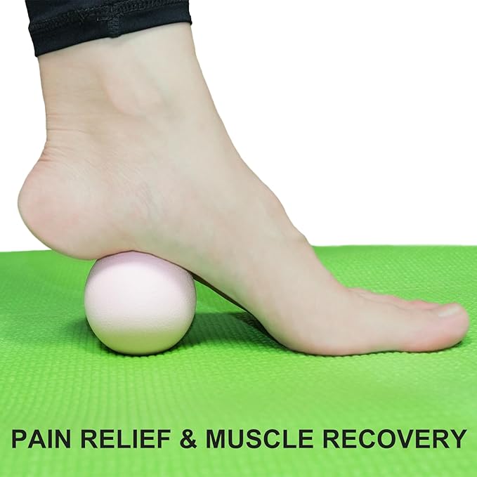 Hard Lacrosse Ball Massage Ball Therapy. Firm Trigger Point Massager Tool for Deep Tissue Yoga Physiotherapy Myofascial Release Muscle Relax Plantar Fasciitis Pain Relief (2 Pack) (Pink)