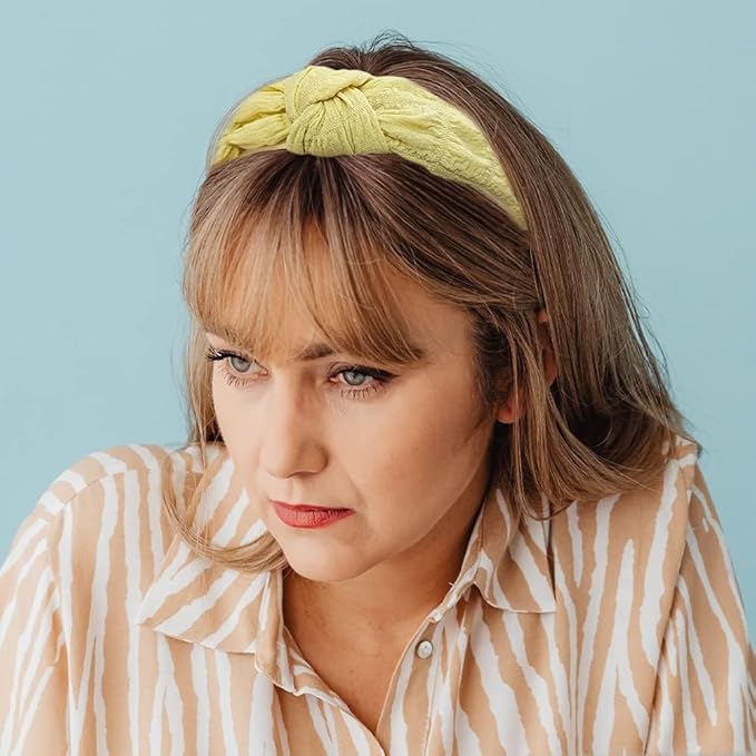 Madison Tyler Headbands for Women | Cute Top Knotted Yellow Outdoor Hairbands for Girls | Thin Hair and Thick Hair | Skincare and Boho Spring Headband for Women Non Slip