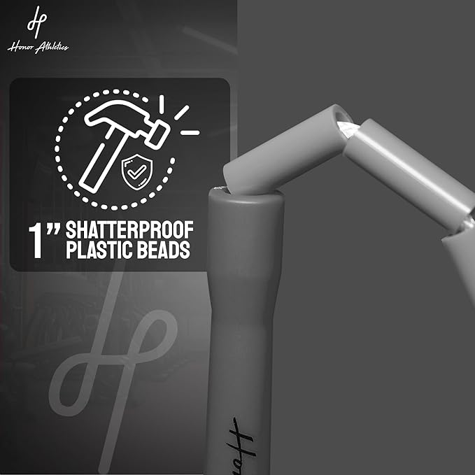 Honor Athletics 2.0 Beaded Jump Rope - Adjustable with Unbreakable Handles & Shatterproof Beads for Enhanced Fitness Training