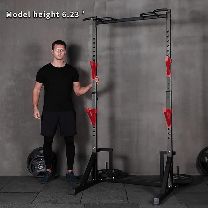 CANPA Multifunction Power Rack with Pull up Bar, Heavy Capacity and Adjustable Squat Stand Rack for Home Gym Equipment, Power Rack Cage