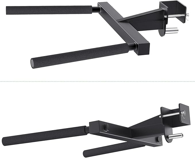 SELEWARE Y-Shaped Dip Bar for 2"x2" or 3"x3" Power Rack with 5/8" or 1" Holes, Heavy Duty Dip Bar Attachment with Non-Slip Grips, Squat Rack Accessories for Home Gym Strength Training