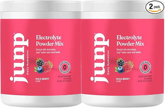 JUNP Electrolytes Powder No Sugar No Carbs – Wild Berry Fruit Flavor Drink Mix - Potassium & Salt Electrolyte Hydration Powder Zero Calorie Sugar Free Electrolyte Powder, Keto Friendly, 180 Servings