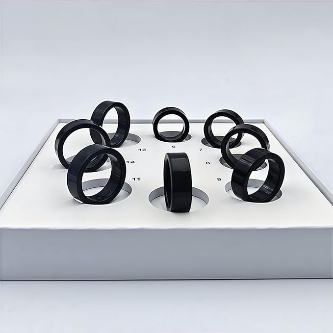 Smart Ring Fitness Tracker for iOS & Android – Sleep Monitor Heart Rate Blood Oxygen & Pressure 8 Sports Modes IP68 Waterproof NO Subscription Long Battery Life (Sizing Kit, Sizing Kit)