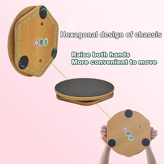 Ab Twister Board for Exercise,12 inch Waist Twisting Disc,Wood Waist Twisting Disc,Full Body Toning Workout,for Slimming and Strengthening Abdominal & Stomach Exercise Equipment