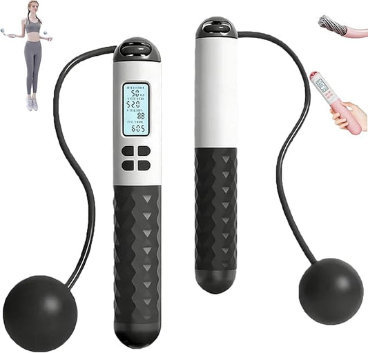 Runaivete Skipping Rope with Counter, 2026 New Cordless Jump Rope, Smart Weighted Jump Rope, Intelligent Adjustable Digital Timer & Calorie Burned Counting Jumprope with LCD Display
