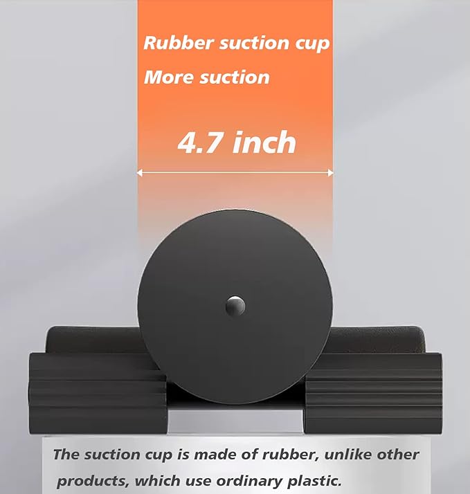 Black Sit Up Bar for Home Workouts - Abs Exercise Equipment with Foot Holder & Suction Cup Anchor