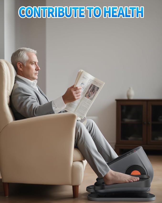 Under Desk Elliptical Machine, Electric Ellipse Leg Exerciser as Seen on Tv for Seniors with 12 Adjustable, Portable Quiet Elliptical Machine, Seated Pedal Exerciser with Remote Control