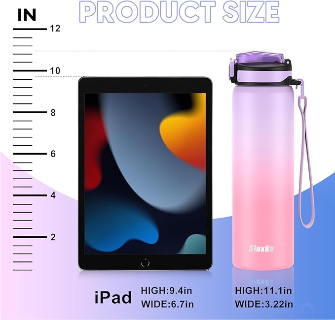 24oz Insulated Water Bottle with Straw Lid, BPA-Free,Leak Proof 18/8 Stainless Steel Metal Vacuum Drinking Bottle for School, Camping, Sports, Work