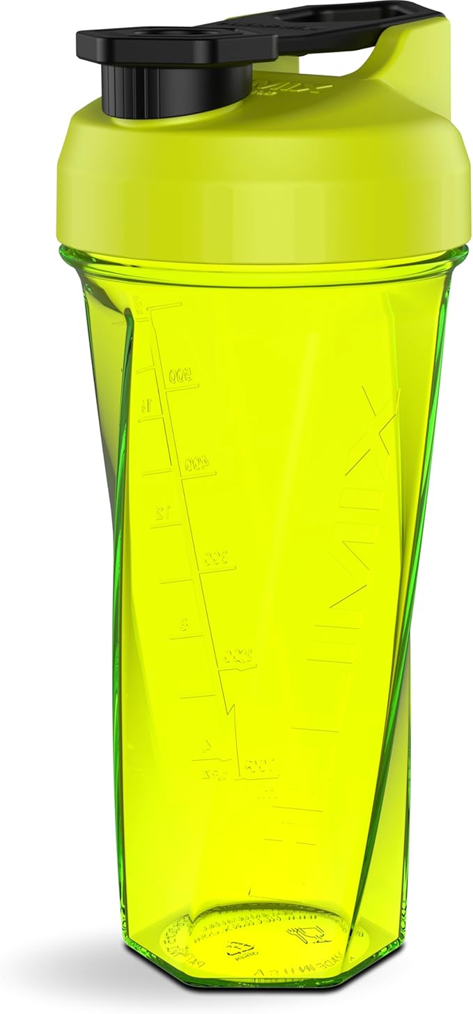 HELIMIX 2.0 Vortex Blender Shaker Bottle Holds upto 28oz | No Blending Ball or Whisk | USA Made | Portable Pre Workout Whey Protein Drink Shaker Cup | Mixes Cocktails Smoothies Shakes | Top Rack Safe